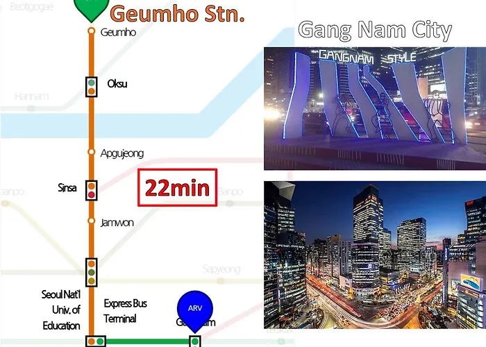 'ocaso' Kumho Station 8 Minutes,free Late Check-out,pets Ok,gangnam, Itaewon, Dongdaemun, Jongno, Yongsan 20 Minutes Apartment *